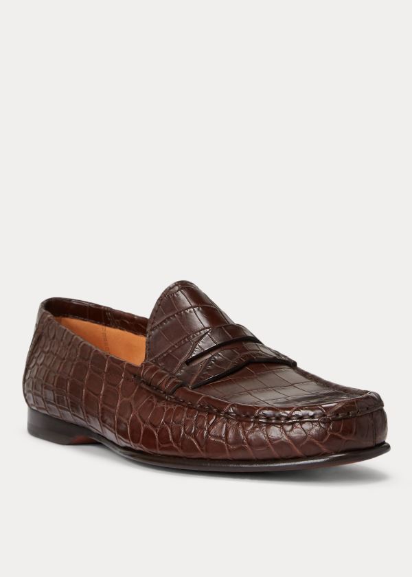 Ralph Lauren Chalmers Crocodile Loafers Herre Danmark (HAPDC5683)